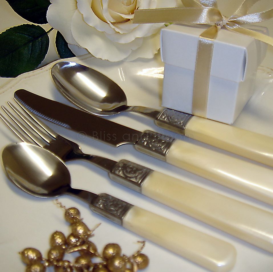 Cream 16pc cutlery set Bliss and Bloom